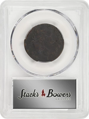 image for: 1788 Connecticut Copper. Miller 14.2-A.2, W-4580. Rarity-5. Draped Bust Left. Flipover Double Struck. Fine Details--Environmental Damage (PCGS).