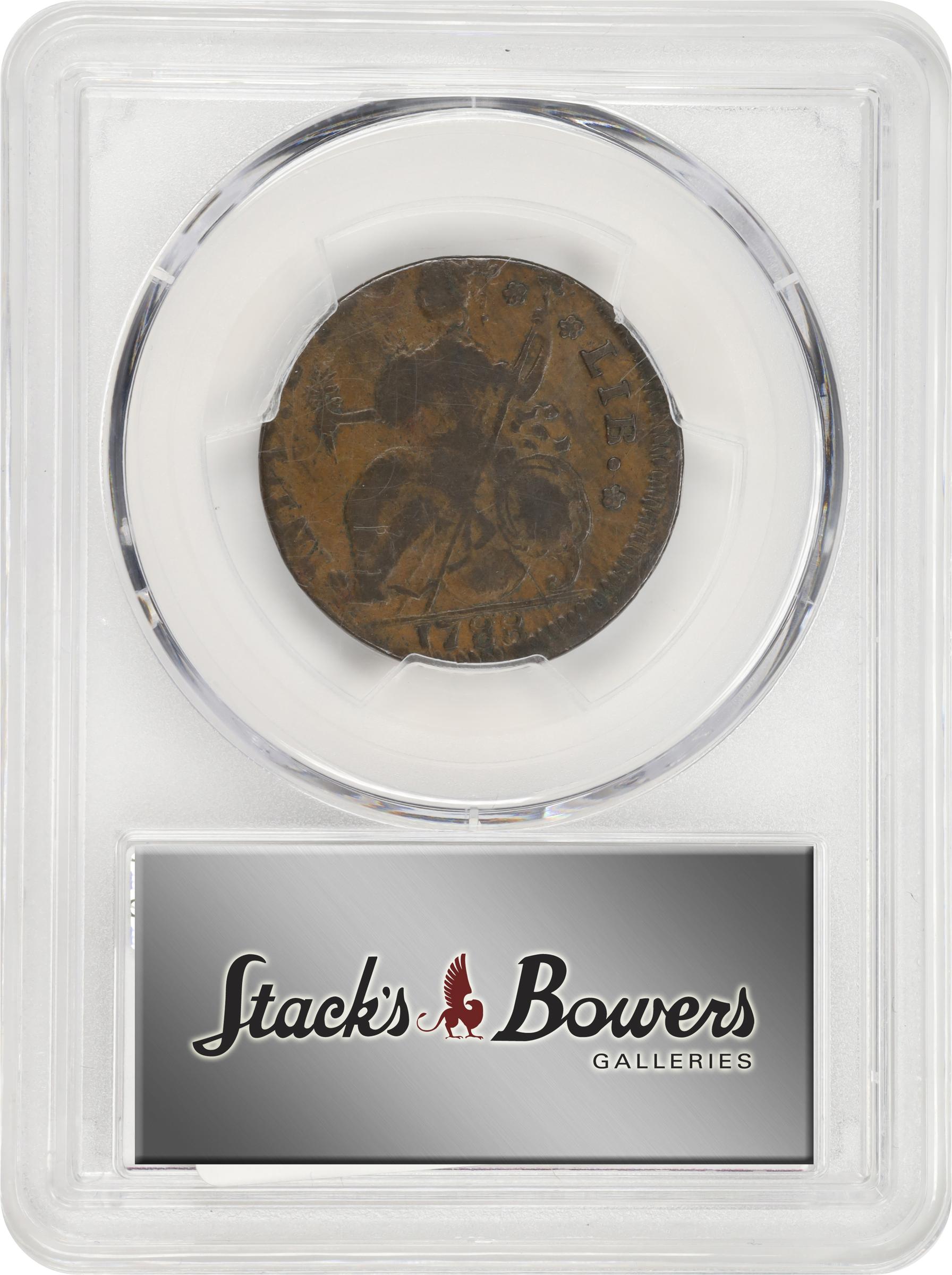 image for: 1788 Connecticut Copper. Miller 16.2-O, W-4605. Rarity-5. Draped Bust Left, INDL ET LIB. VG-10 (PCGS).