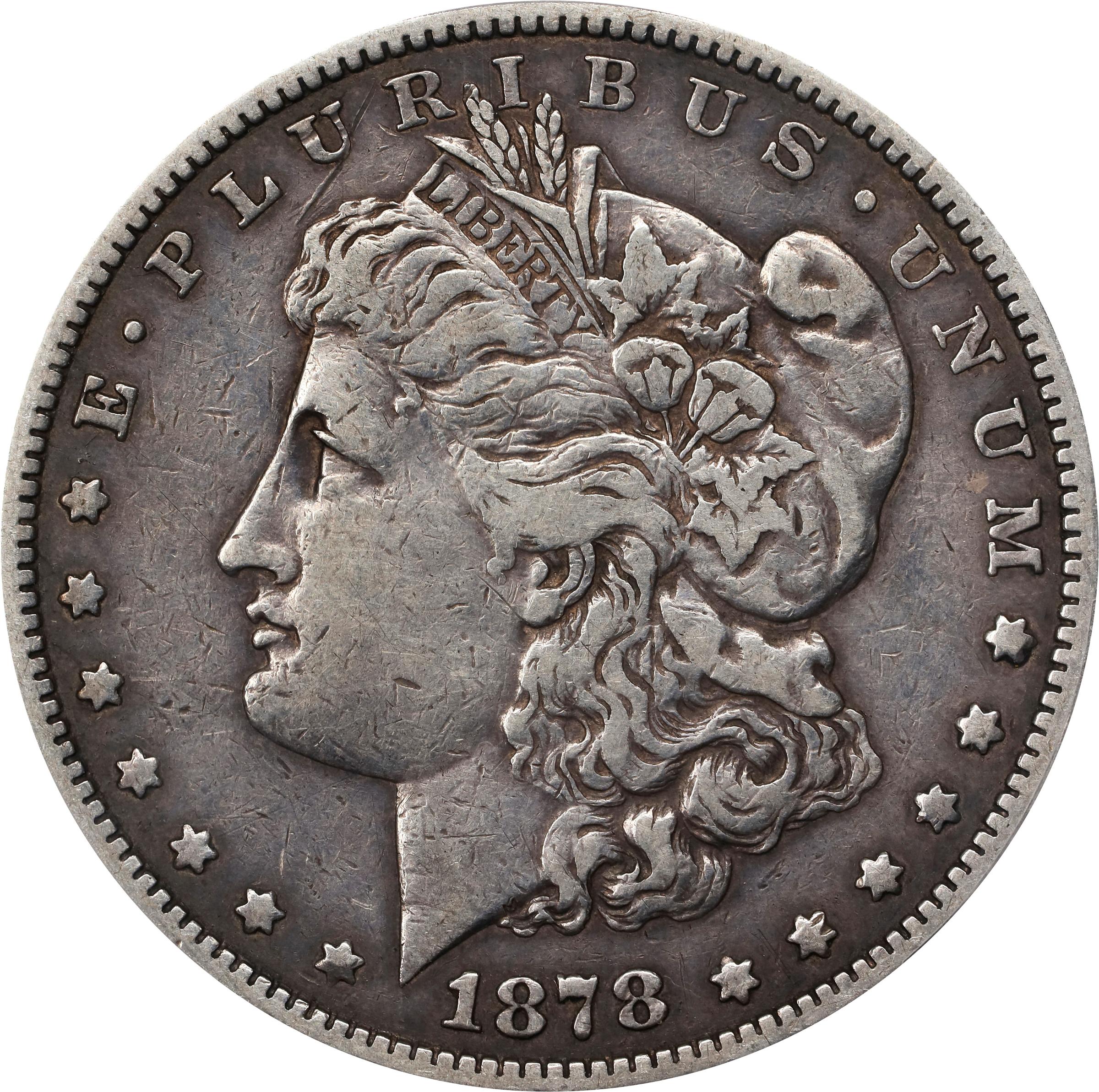 image for: 1878-S Morgan Silver Dollar. VAM-59. Top 100 Variety. Long Arrow Shaft. VF-30 (PCGS).