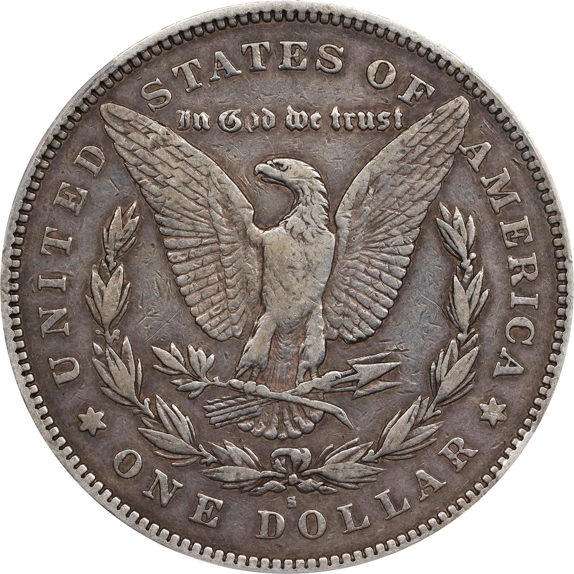 image for: 1878-S Morgan Silver Dollar. VAM-59. Top 100 Variety. Long Arrow Shaft. VF-30 (PCGS).