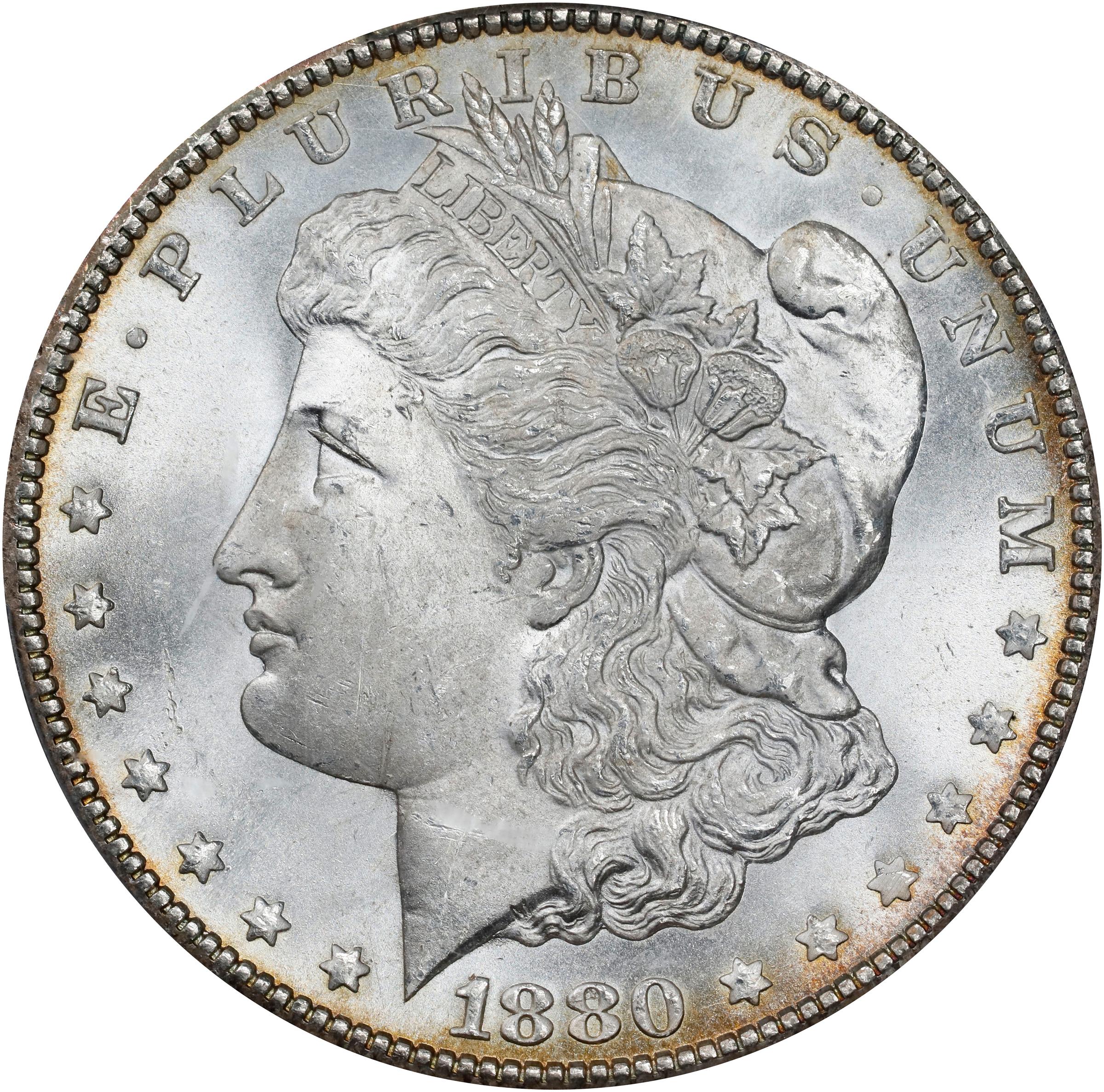 1880-CC Morgan Silver Dollar. VAM-5. Top 100 Variety. 8/High 7. MS-64+ (PCGS).