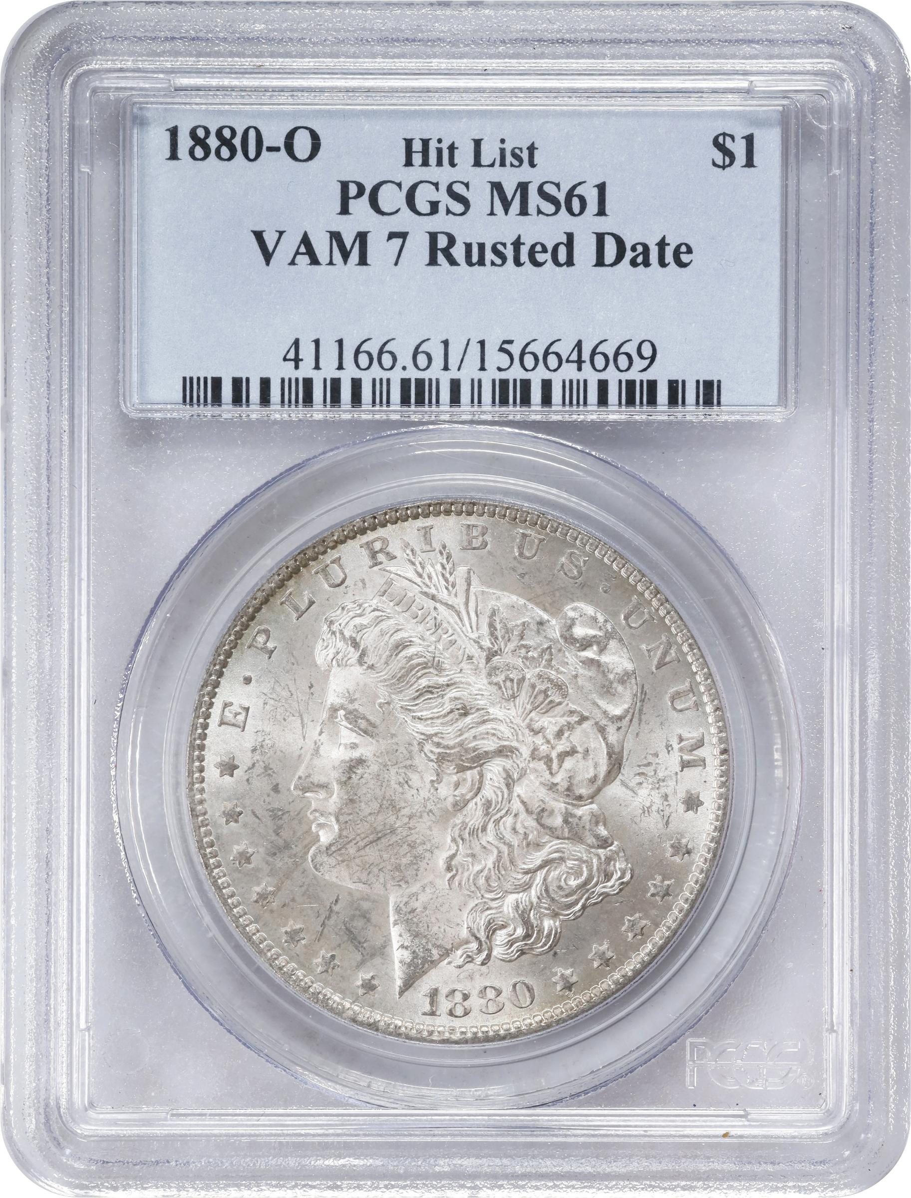 1880 O Morgan Dollar Pitted Date VAM 7 Mint State (MS