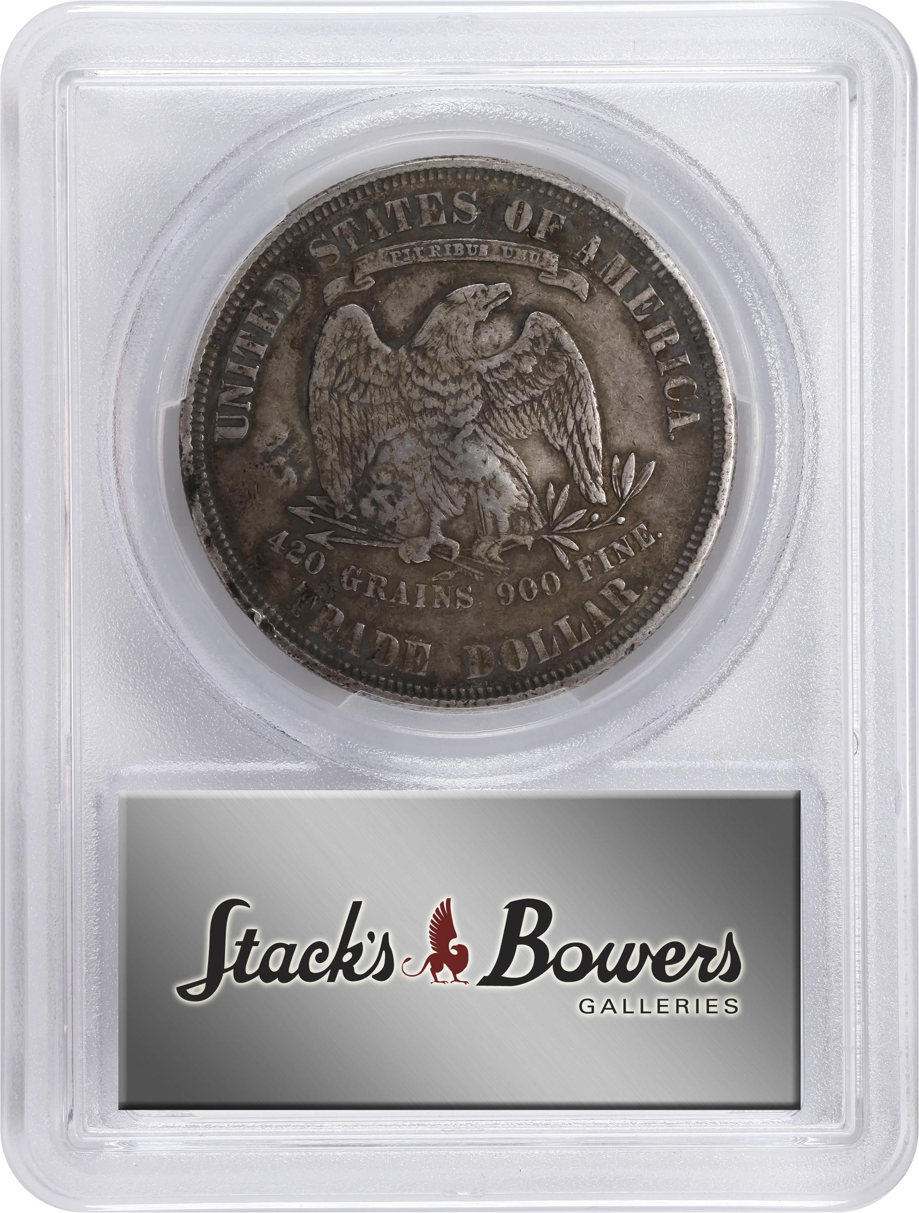 image for: 1877 Trade Dollar. Chop Mark. EF-40 (PCGS).
