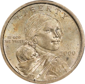 image for: 2000-P Sacagawea Dollar. FS-901. Speared (a.k.a. Wounded) Eagle. MS-62 (PCGS).