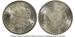 image for: 1880-CC $1 Reverse of 1878, 8 Over 7, VAM-7A, GSA, MS64 PCGS. A Hit List 40 Variety. PCGS Population: (13/7)....