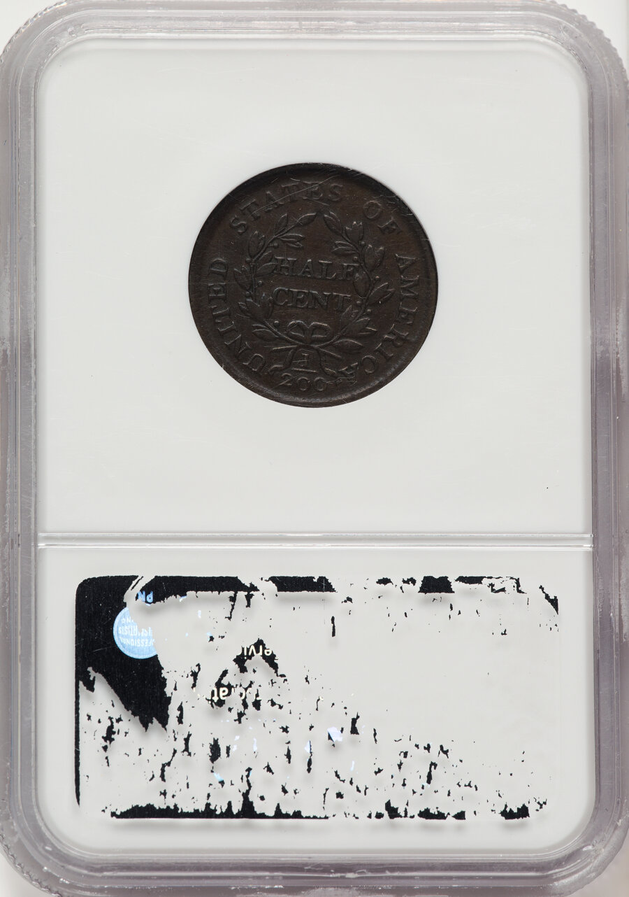 image for: 1804 1/2 C Crosslet 4, Stems, C-9, B-8, R.2, AU53 NGC. NGC Census: (0/0)....