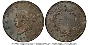 image for: 1819 1C Small Date, N-8, R.1, MS63 Brown PCGS. PCGS Population: (36/19 and 0/0+)....