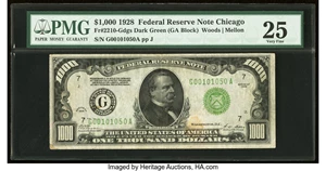 image for: Fr. 2210-G $1,000 1928 Federal Reserve Note. PMG Very Fine 25....