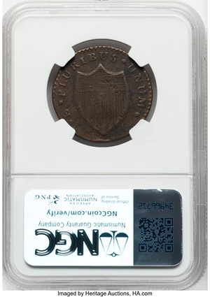 image for: 1786 COPPER New Jersey Copper, Straight Beam, XF40 Brown NGC. NGC Census: (0/0)....