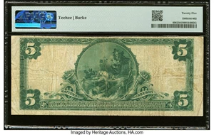 image for: Slatington, PA - $5 1902 Plain Back Fr. 606 The National Bank of Slatington Ch. # (E)2293 PMG Very Fine 25....
