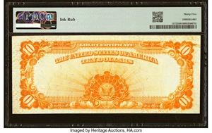 image for: Fr. 1172 $10 1907 Gold Certificate PMG Choice Very Fine 35....
