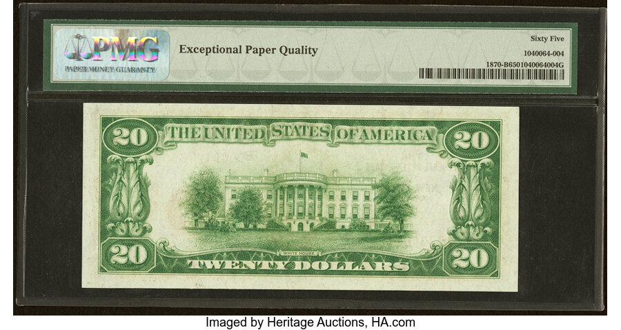 image for: Fr. 1870-B $20 1929 Federal Reserve Bank Note. PMG Gem Uncirculated 65 EPQ....
