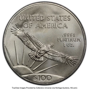image for: 2018 $100 One-Ounce Platinum Eagle, Statue of Liberty, MS69 PCGS. ...