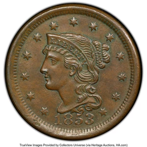 image for: 1838 1C N-1, R.1, MS62 Brown PCGS. Mintage 6,370,200....