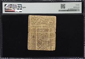 image for: DE-60. Delaware. May 1, 1758. 20 Shillings. PMG Very Fine 20.