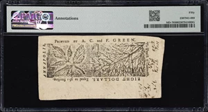 image for: MD-70. Maryland. April 10, 1774. $8. PMG About Uncirculated 50.