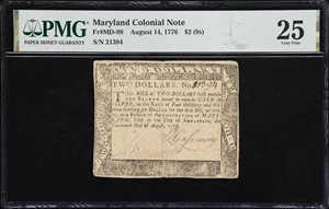 image for: MD-98. Maryland. August 14, 1776. $2. PMG Very Fine 25.