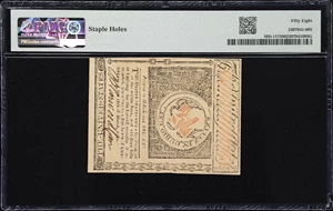 image for: MD-117. Maryland. June 28, 1780. $3. PMG Choice About Uncirculated 58.