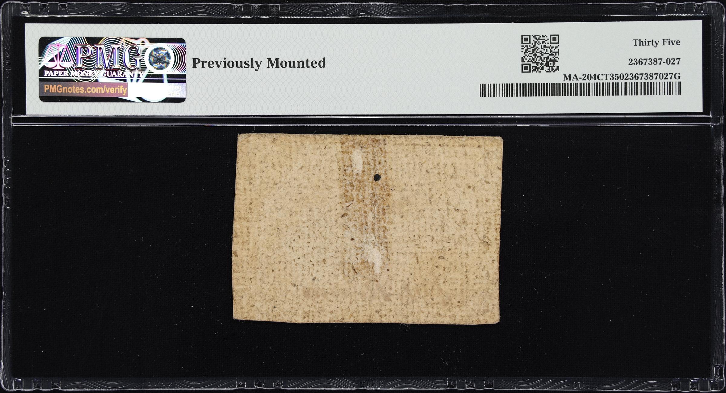 image for: MA-204CT. Massachusetts. June 18, 1776. 5 Shillings. PMG Choice Very Fine 35. Counterfeit.