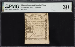 image for: MA-266. Massachusetts. 1779. 1 Shilling. PMG Very Fine 30.