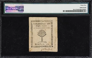 image for: MA-274. Massachusetts. 1779. 4 Shillings, 8 Pence. PMG Choice Extremely Fine 45.