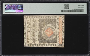 image for: NJ-191. New Jersey. June 9, 1780. $20. PMG About Uncirculated 53.