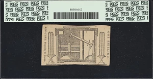 image for: NY-168. New York. August 25, 1774. 1 Shilling. PCGS Currency Choice About New 58 PPQ.