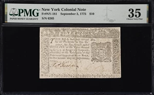 image for: NY-181. New York. September 2, 1775. $10. PMG Choice Very Fine 35.