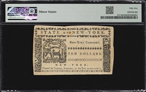 image for: NY-205. New York. August 13, 1776. $10. PMG About Uncirculated 55.