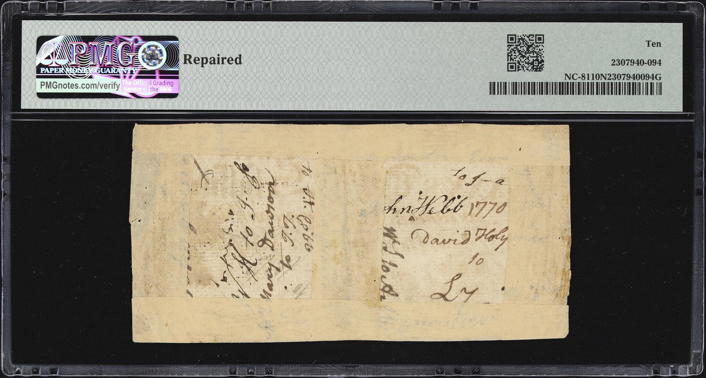 image for: NC-81. North Carolina. March 9, 1754. 30 Shillings. PMG Very Good 10 Net. Repaired.