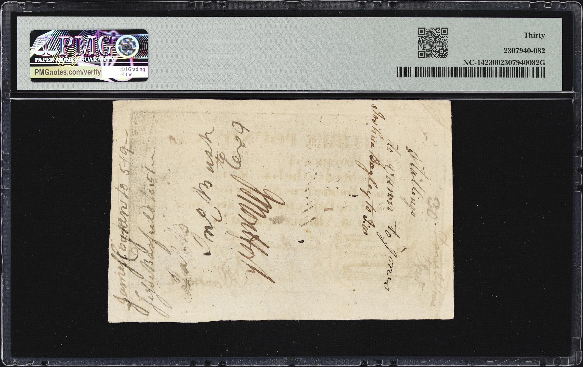 image for: NC-142. North Carolina. December, 1771. 3 Pounds. PMG Very Fine 30.