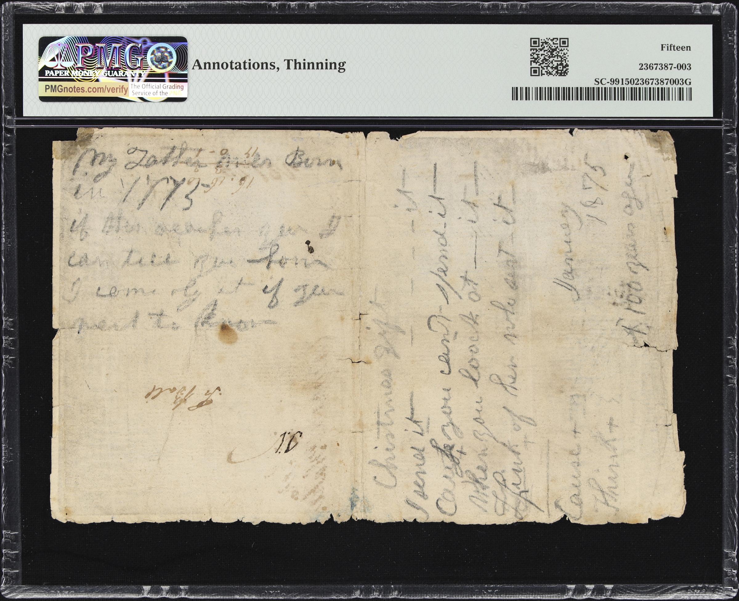 image for: SC-99. South Carolina. June 1, 1775. 10 Pounds. PMG Choice Fine 15.
