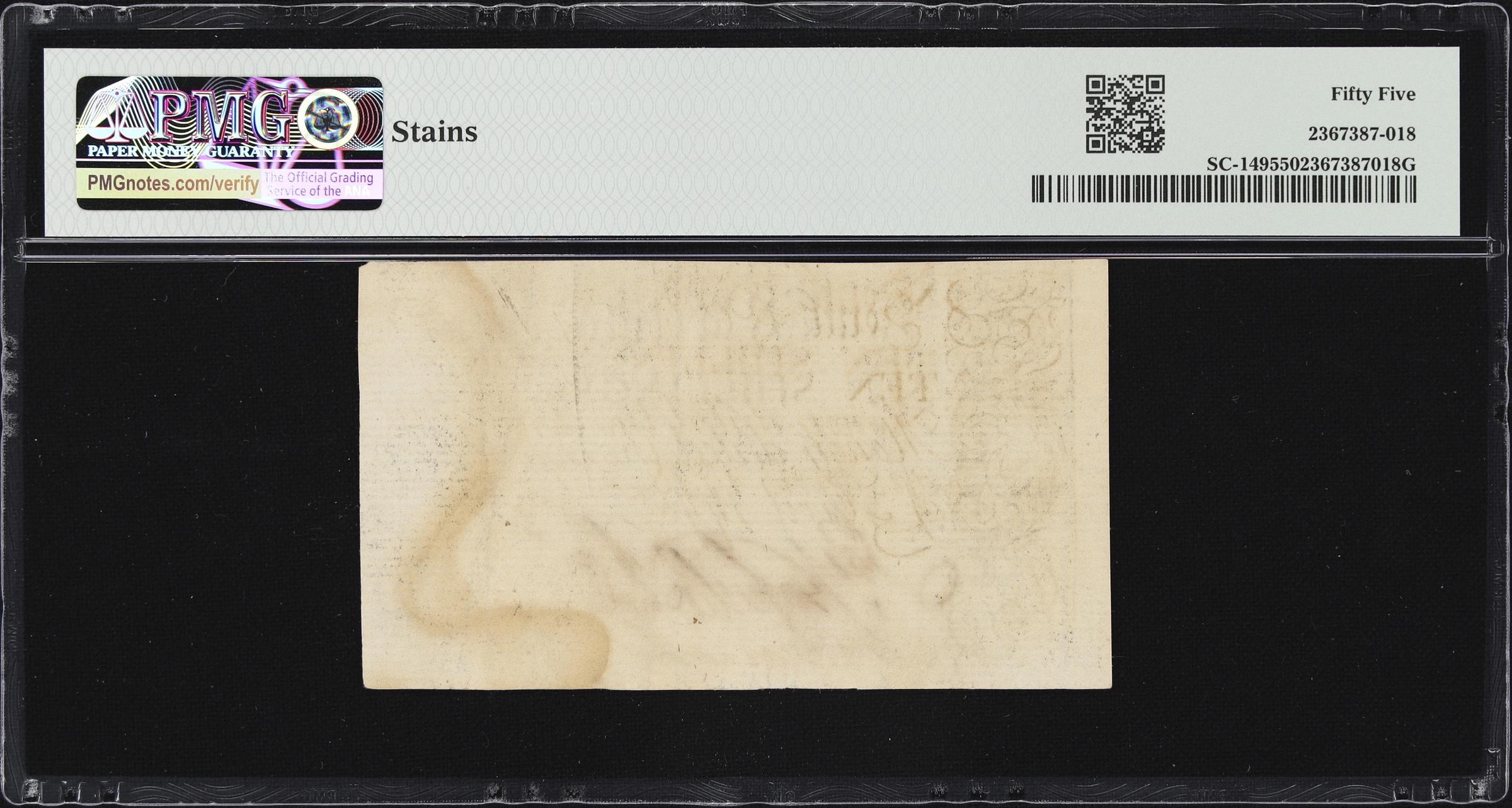 image for: SC-149. South Carolina. April 10, 1778. 10 Shillings. PMG About Uncirculated 55.