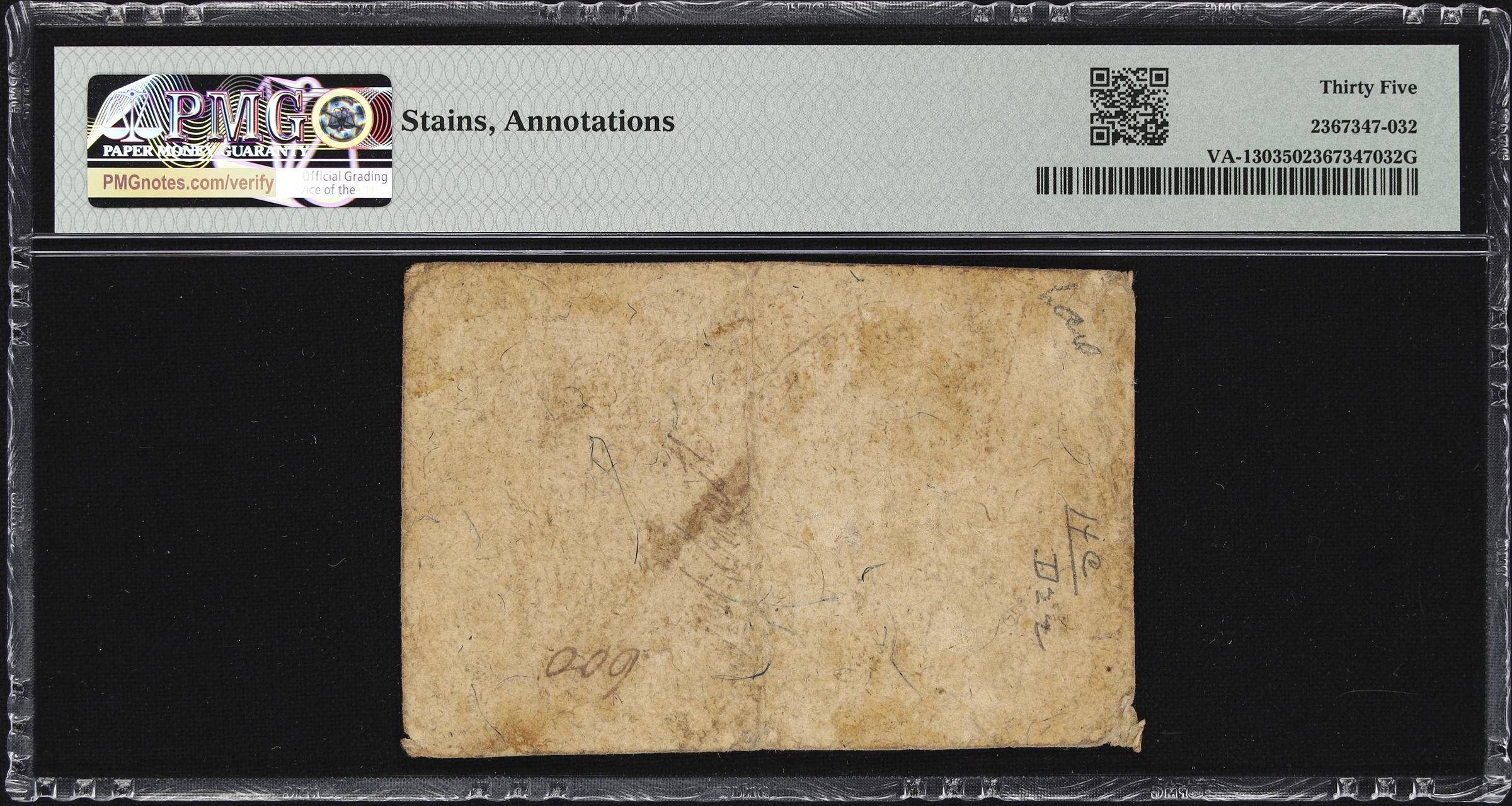 image for: VA-130. Virginia. October 20, 1777. $10. PMG Choice Very Fine 35.