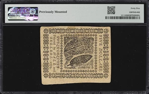 image for: CC-5. Continental Currency. May 10, 1775. $5. PMG Choice Extremely Fine 45.