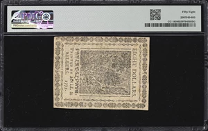 image for: CC-18. Continental Currency. November 29, 1775. $8. PMG Choice About Uncirculated 58.