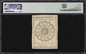 image for: CC-22. Continental Currency. February 17, 1776. $2/3. PMG Very Fine 30.