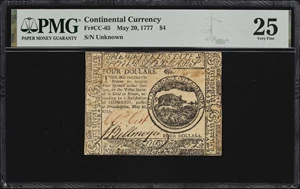 image for: CC-65. Continental Currency. May 20, 1777. $4. PMG Very Fine 25.