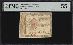 image for: CC-88. Continental Currency. January 14, 1779. $2. PMG About Uncirculated 55.