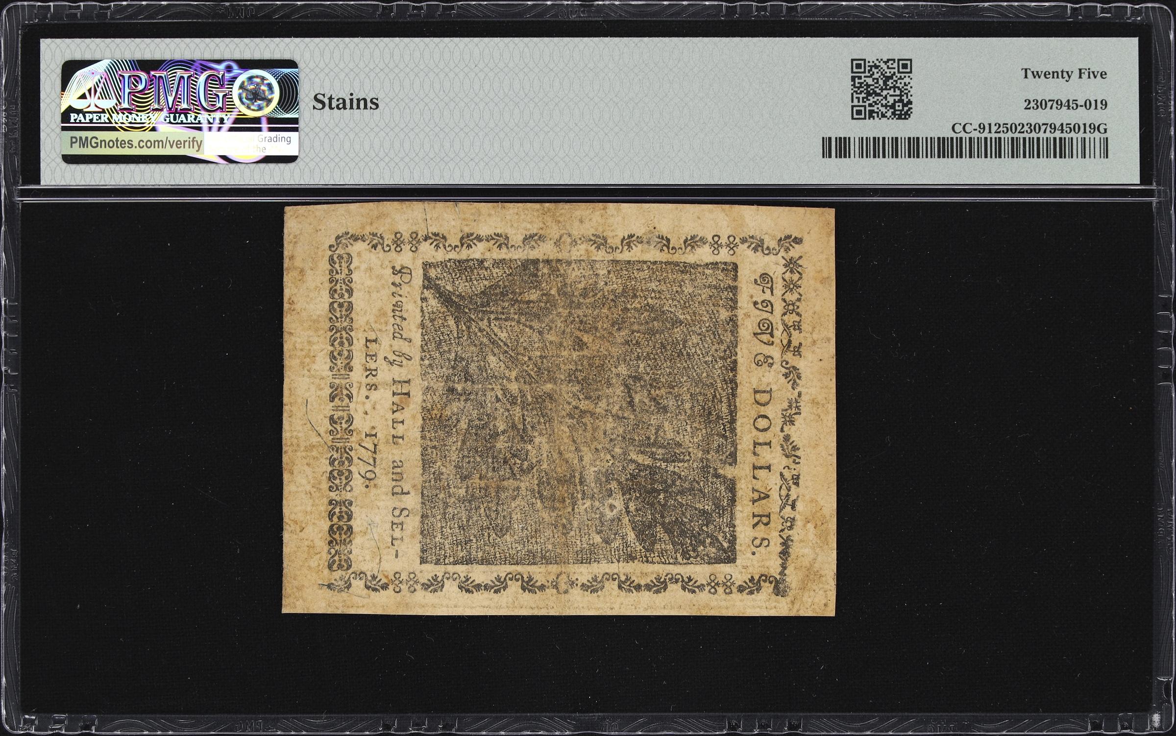 image for: CC-91. Continental Currency. January 14, 1779. $5. PMG Very Fine 25.
