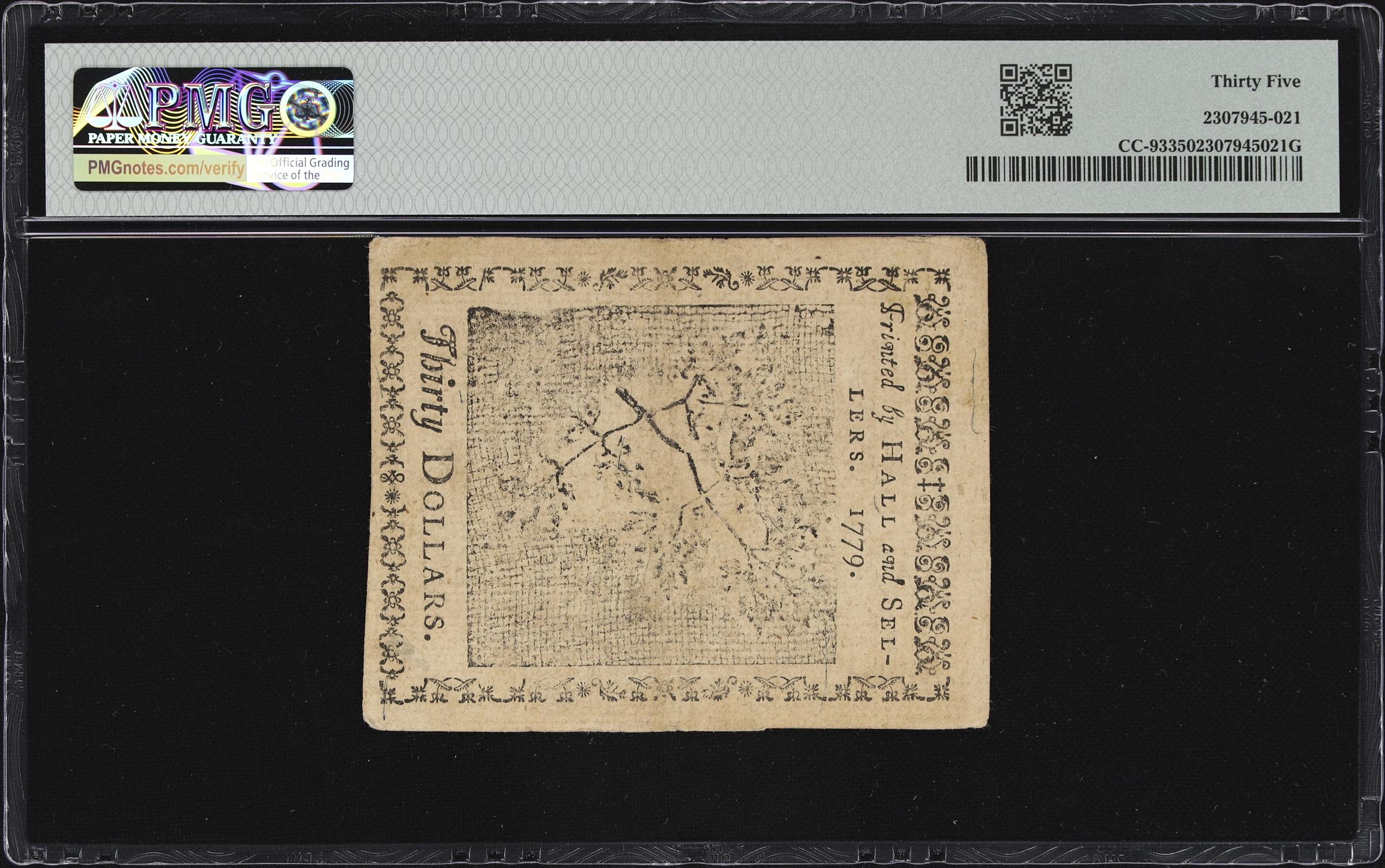 image for: CC-93. Continental Currency. January 14, 1779. $30. PMG Choice Very Fine 35.