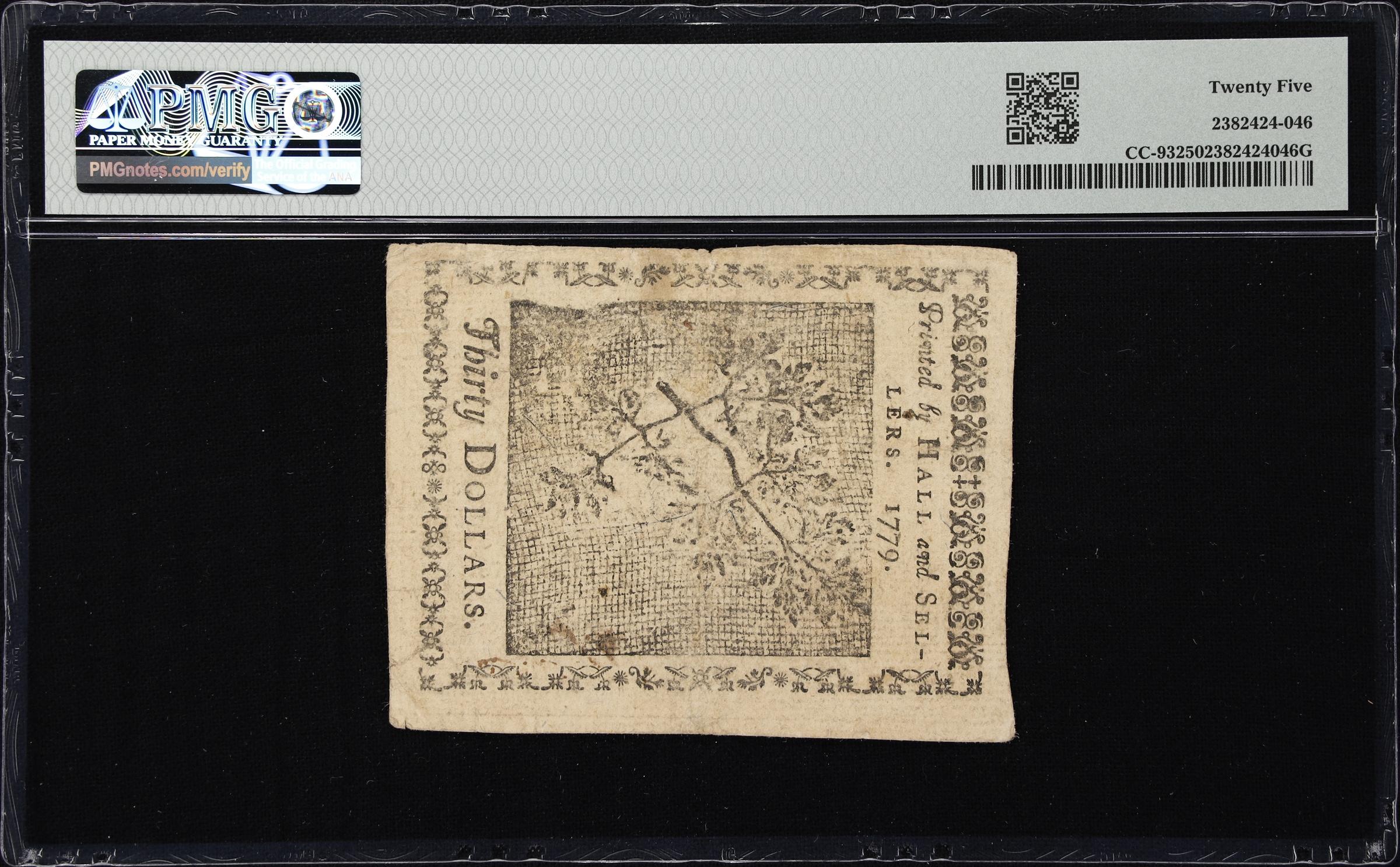 image for: CC-93. Continental Currency. January 14, 1779. $30. PMG Very Fine 25.