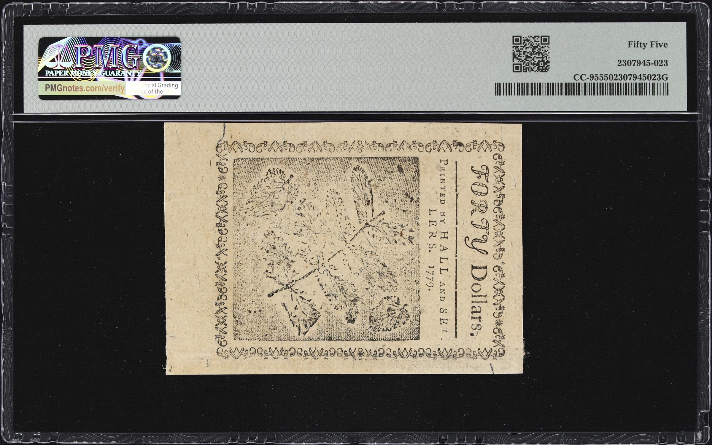 image for: CC-95. Continental Currency. January 14, 1779. $40. PMG About Uncirculated 55.