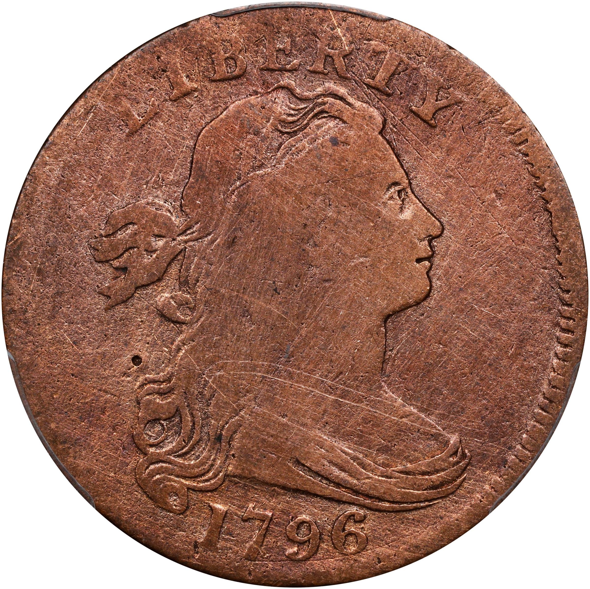 image for: 1796 Draped Bust Cent. S-97, B-20. Rarity-3. Reverse of 1795. Fine Details--Harshly Cleaned (PCGS).