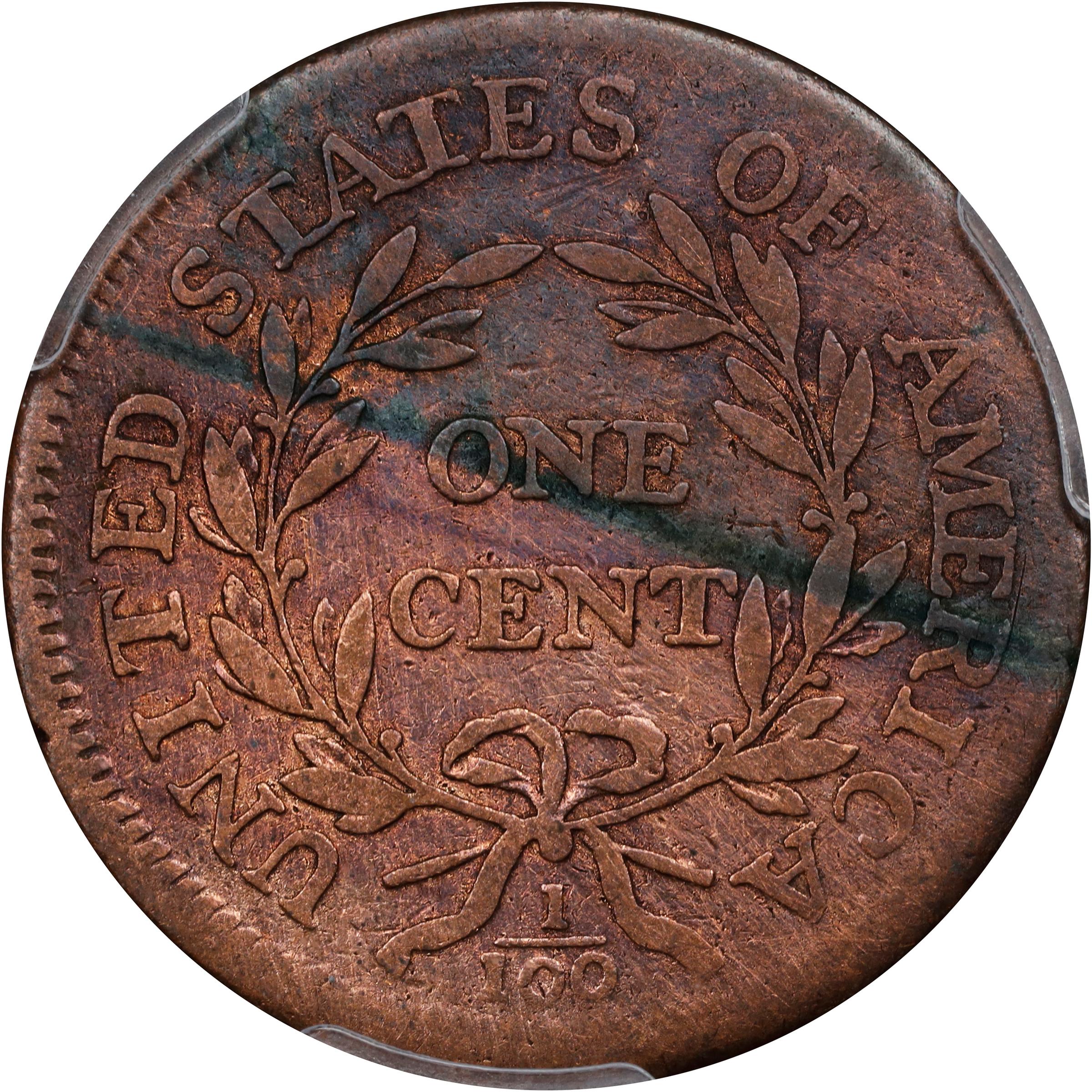 image for: 1796 Draped Bust Cent. S-97, B-20. Rarity-3. Reverse of 1795. Fine Details--Harshly Cleaned (PCGS).
