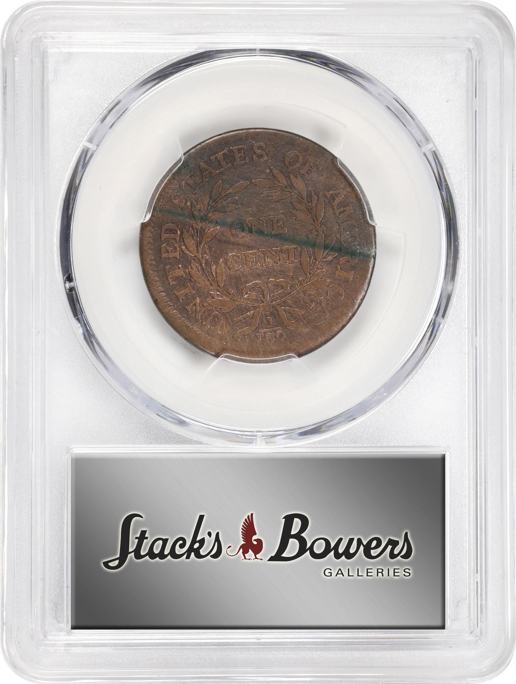 image for: 1796 Draped Bust Cent. S-97, B-20. Rarity-3. Reverse of 1795. Fine Details--Harshly Cleaned (PCGS).