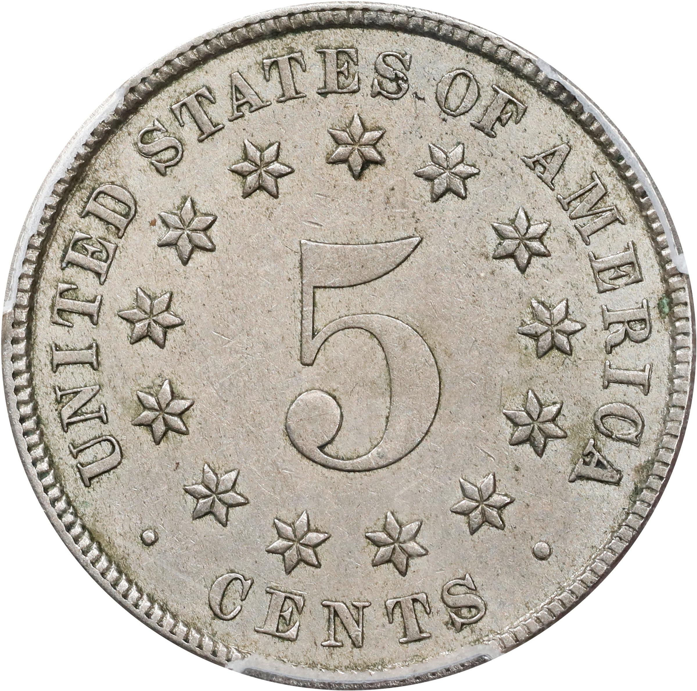 image for: 1883 Shield Nickel. FS-312. Repunched Date. AU-50 (PCGS).