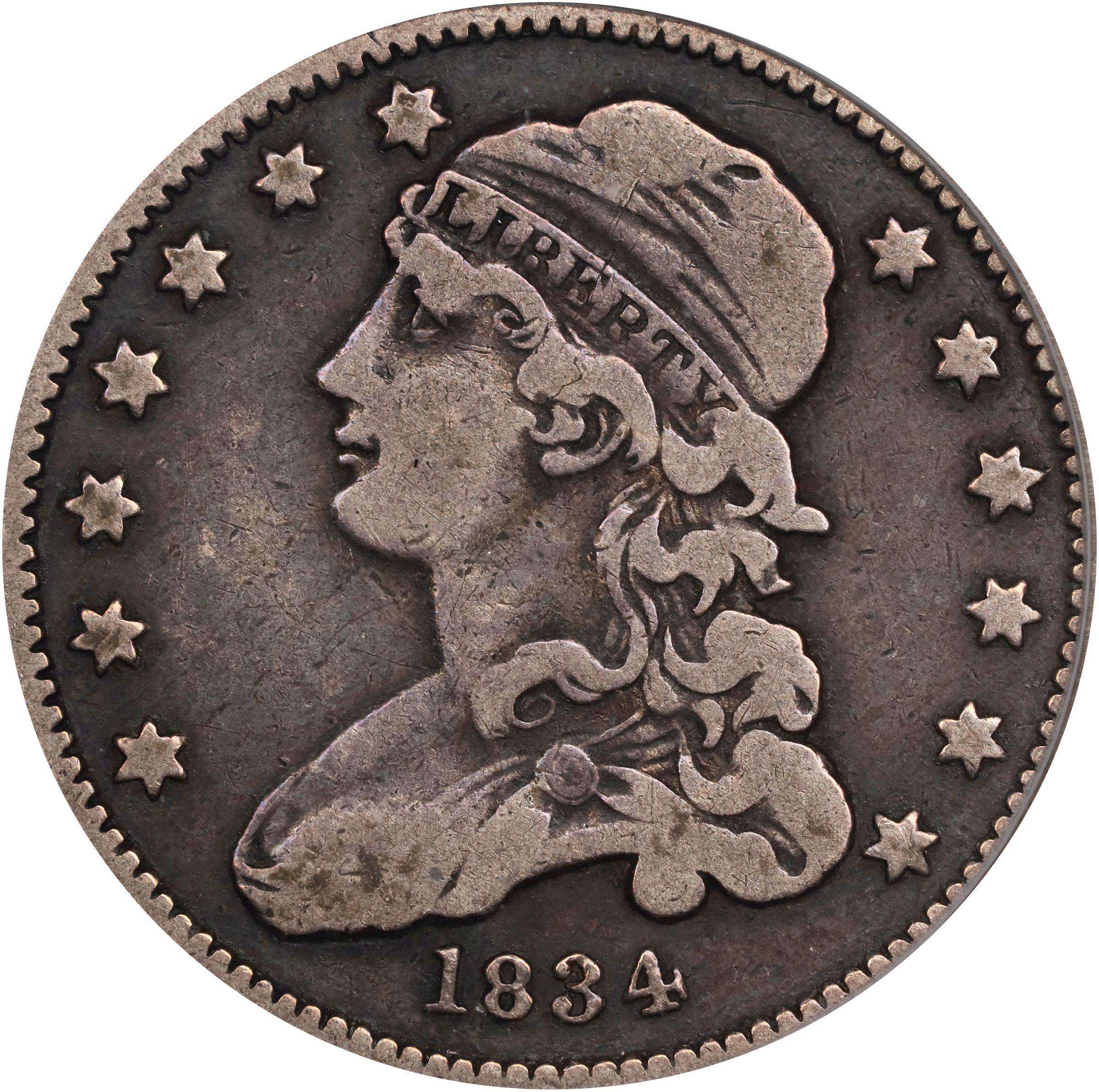 1834 Capped Bust Quarter. B-2. Rarity-4. VF-20 (PCGS).