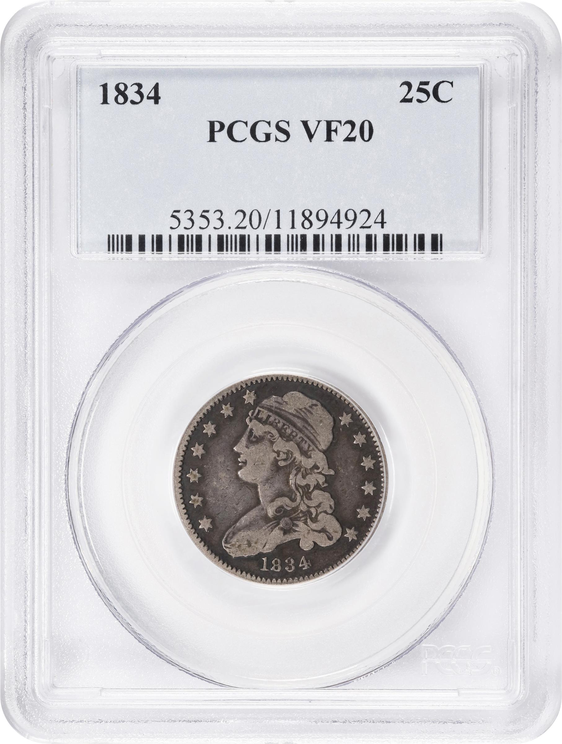1834 25c VF20 thumbnail 3