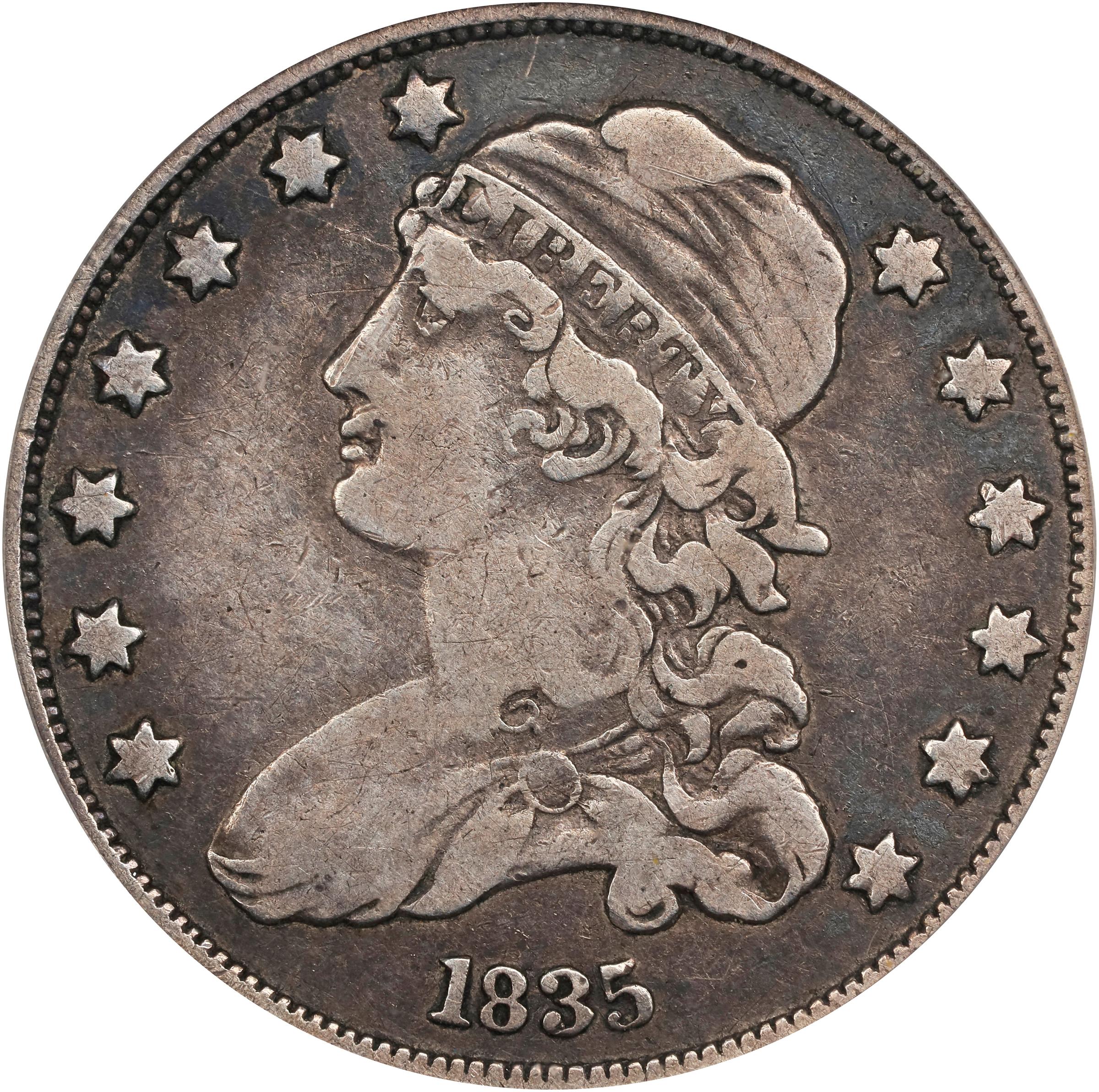 1835 Capped Bust Quarter. B-5. Rarity-3. Fine-15 (PCGS).